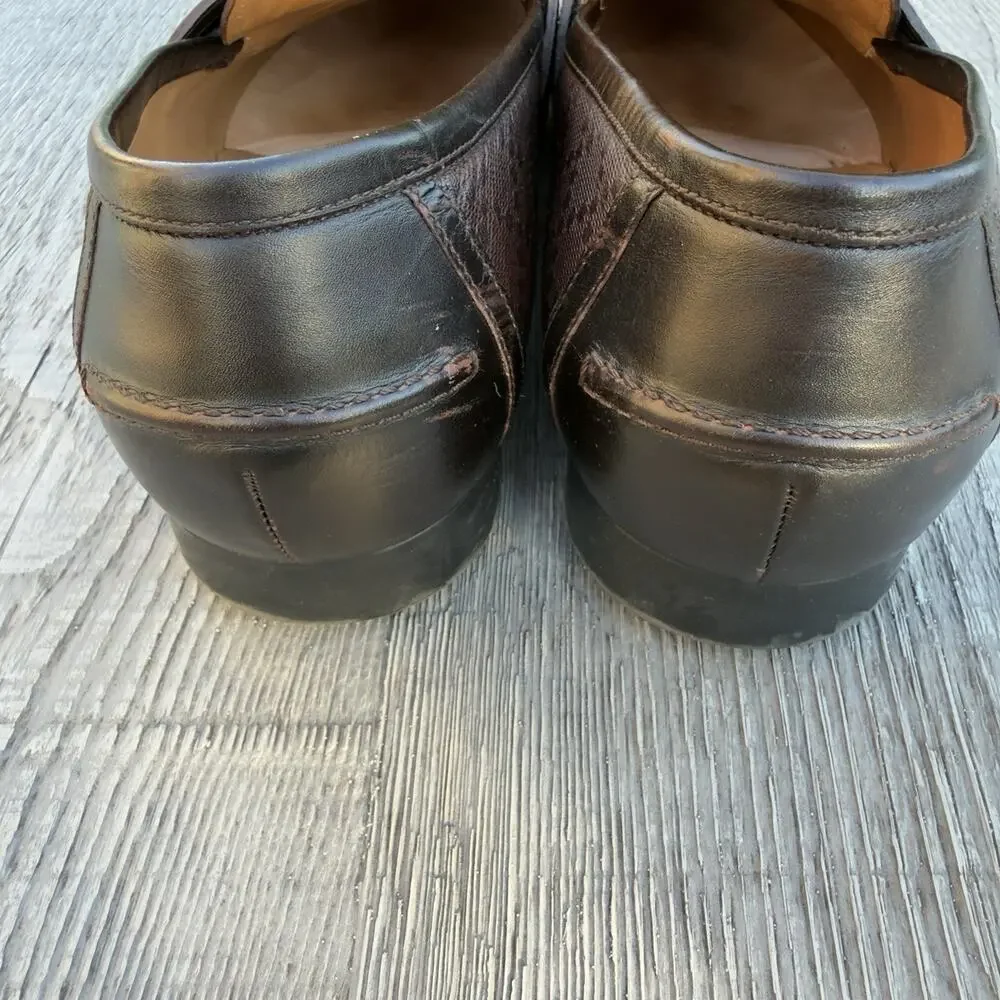 Gucci Hilary Lux Diamante Leather Loafer Mens Shoes 245583 Brown IT 9.5 US 10.5